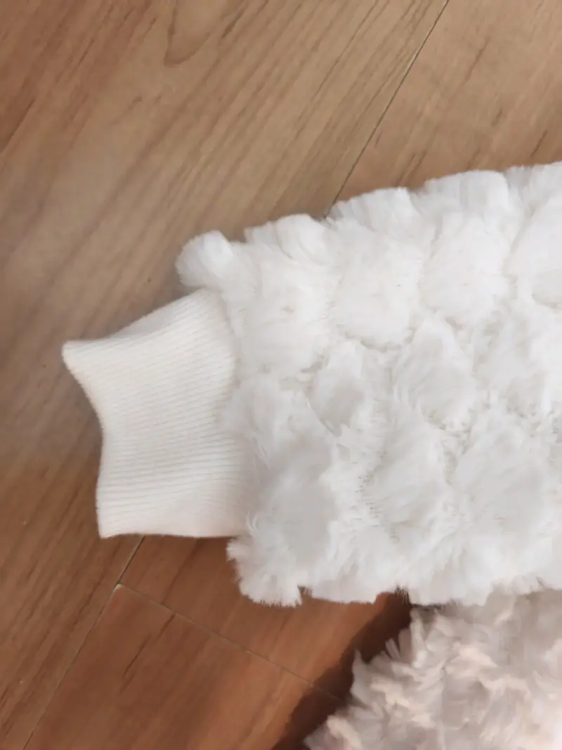 Enterito de bebé polar blanco con capucha - 4