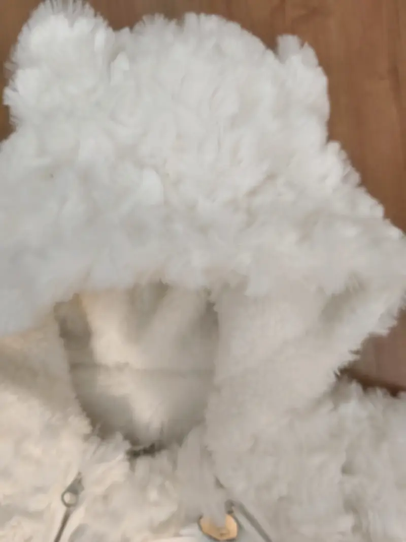 Enterito de bebé polar blanco con capucha - 6