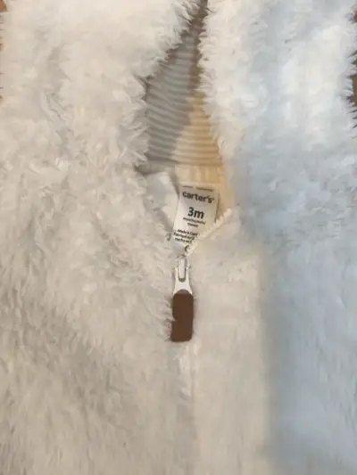 Enterito de bebé polar blanco con capucha - miniatura 2