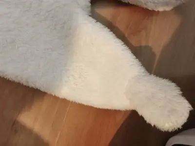 Enterito de bebé polar blanco con capucha - miniatura 4