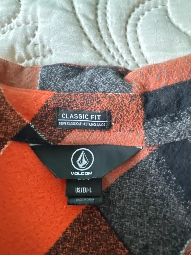Camisa de franela a cuadros naranja y negra - 3
