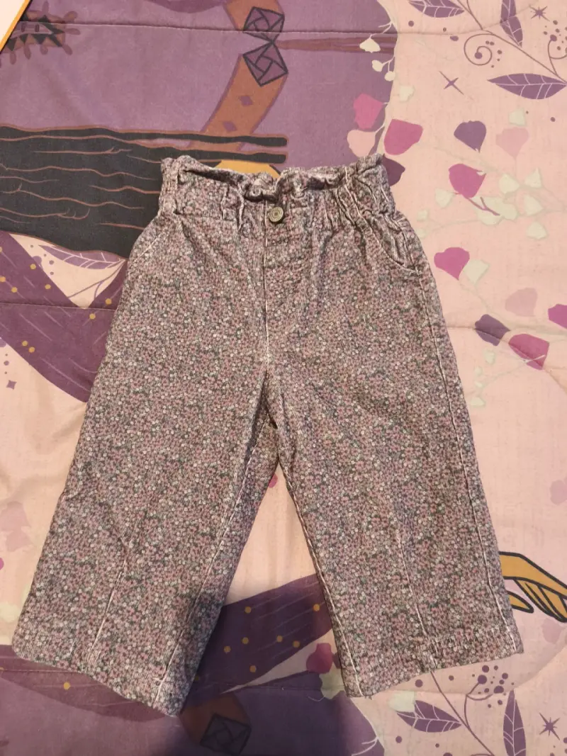 Pantalones de niña con estampado floral - 1