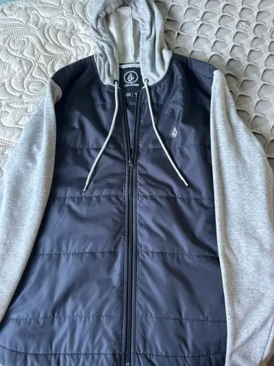 Chaqueta Volcom con capucha gris y azul - miniatura 1