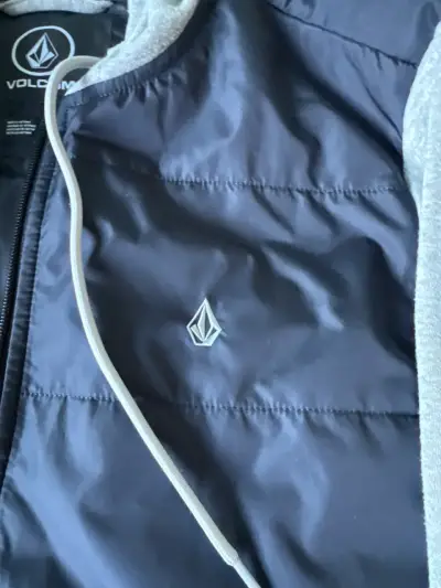 Chaqueta Volcom con capucha gris y azul - miniatura 3