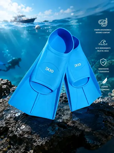 Aletas de buceo Oxe azules ergonómicas - miniatura 2
