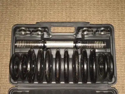 Set de mancuernas ajustables con estuche 15kg - miniatura 1