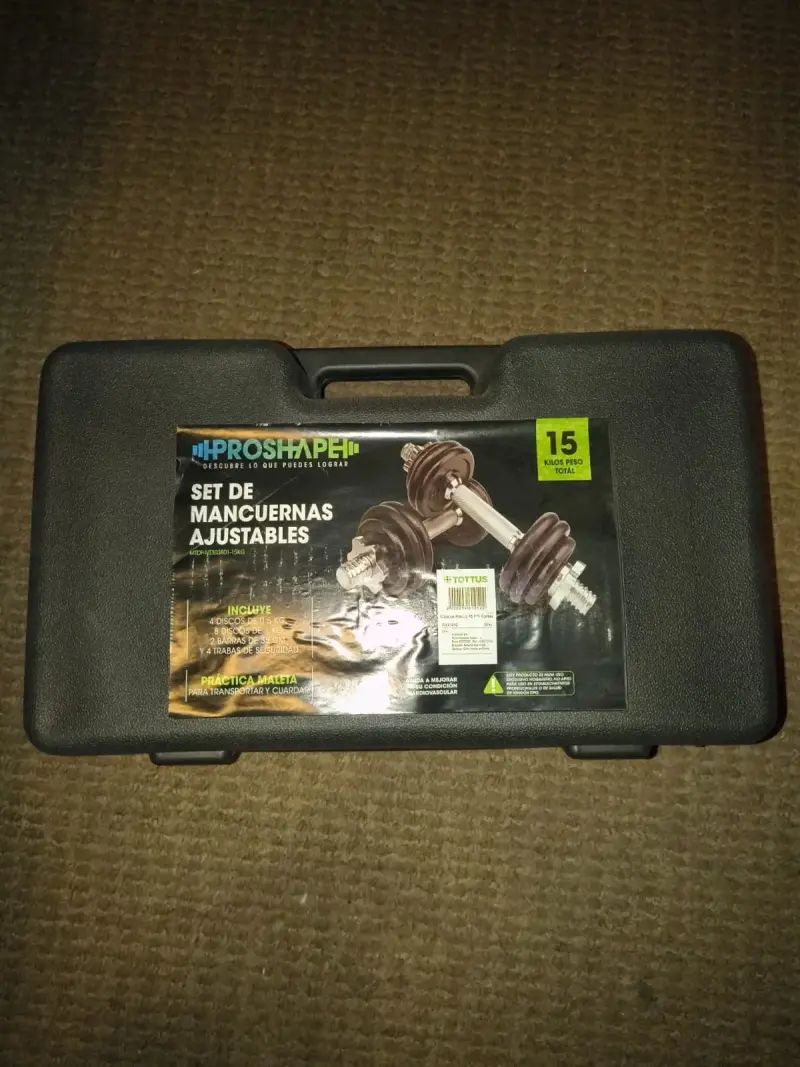 Set de mancuernas ajustables con estuche 15kg - 2