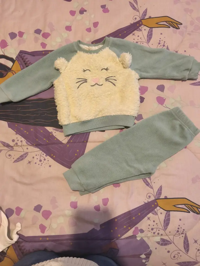 Conjunto infantil polar con diseño de gatito - 1
