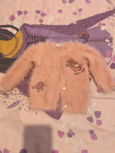 Chaleco peludo rosa para niña - miniatura 1