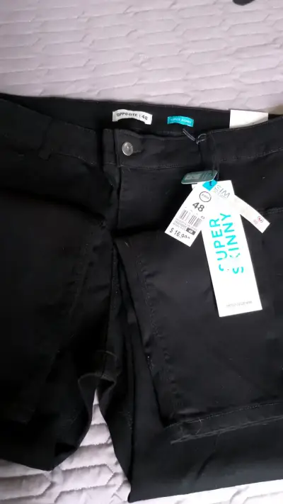 Jeans negros super skinny Opposite - miniatura 1