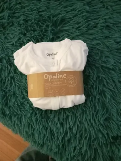 Pack de 2 bodies Opaline blancos - miniatura 1