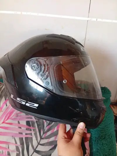 Casco de moto LS2 negro con intercomunicador - miniatura 2