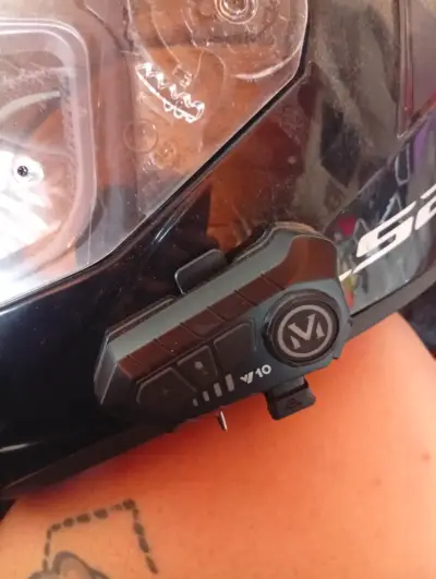 Casco de moto LS2 negro con intercomunicador - miniatura 4