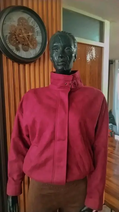 Chaqueta de gamuza roja para mujer - miniatura 2