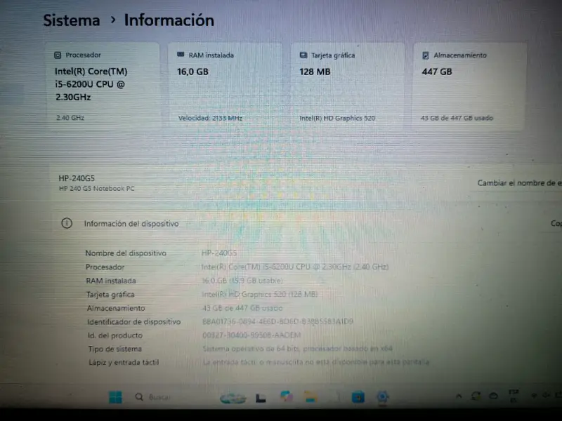 Notebook HP 240 G5 Intel i5 16GB RAM - 1