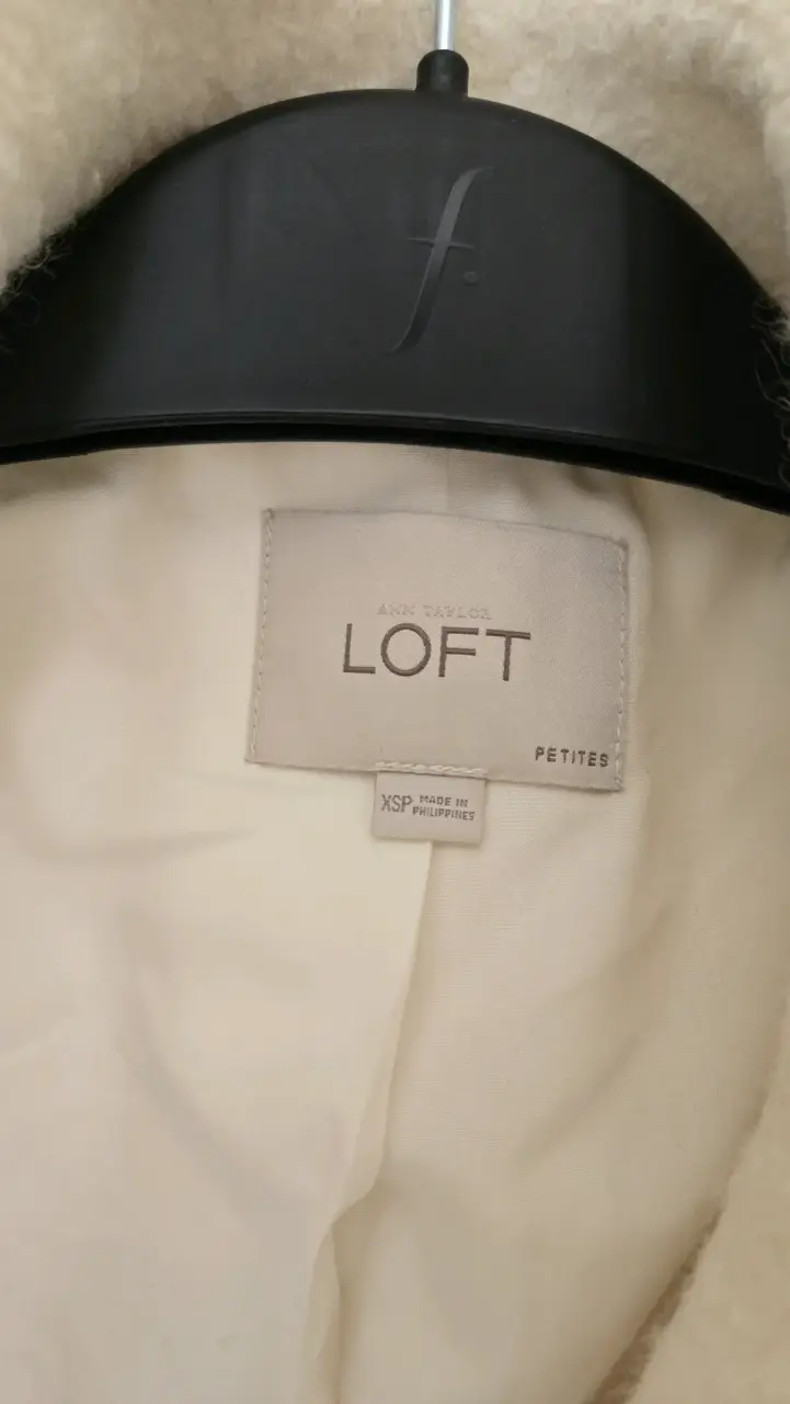 Abrigo blanco crema de lana 50% con cierre - 2