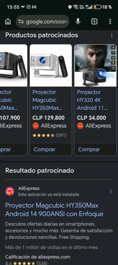 Proyector Magcubic HY350Max Android 14 - miniatura 1