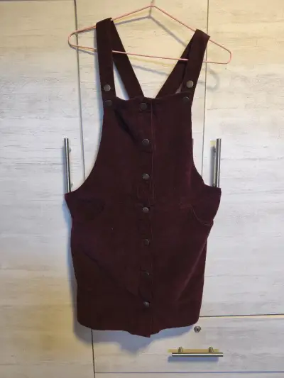 Jumper burdeos con tirantes - miniatura 1