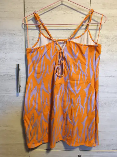 Vestido veraniego estampado naranja y lila - miniatura 2