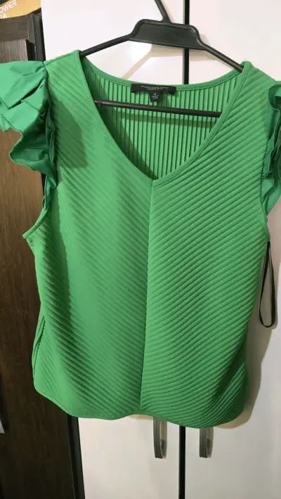Blusa verde Marc New York con volantes - miniatura 1