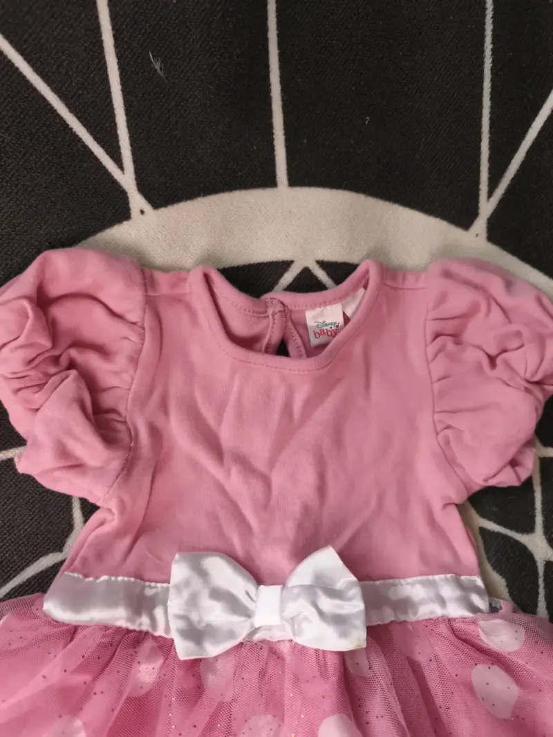Vestido rosado para bebé con lunares - 2