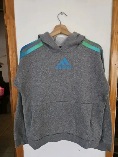 Polerón Adidas gris con capucha - miniatura 1