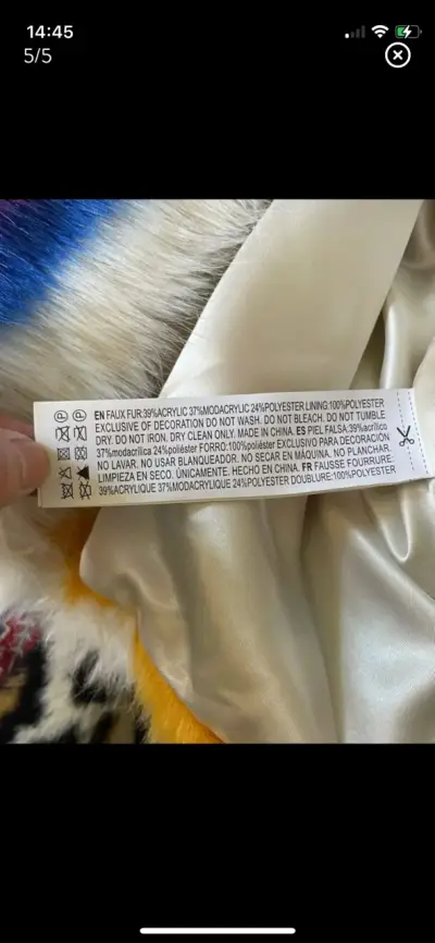 Chaqueta de piel sintética a rayas colorida - miniatura 5
