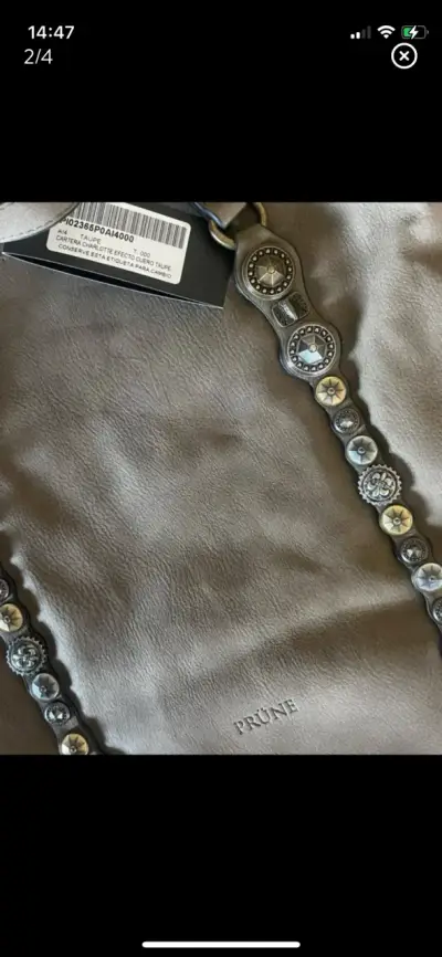 Bolso Prüne gris con detalles metálicos - miniatura 2