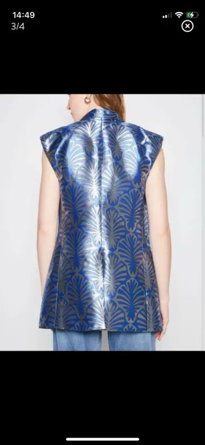 Chaleco estampado azul y plateado elegante - miniatura 3