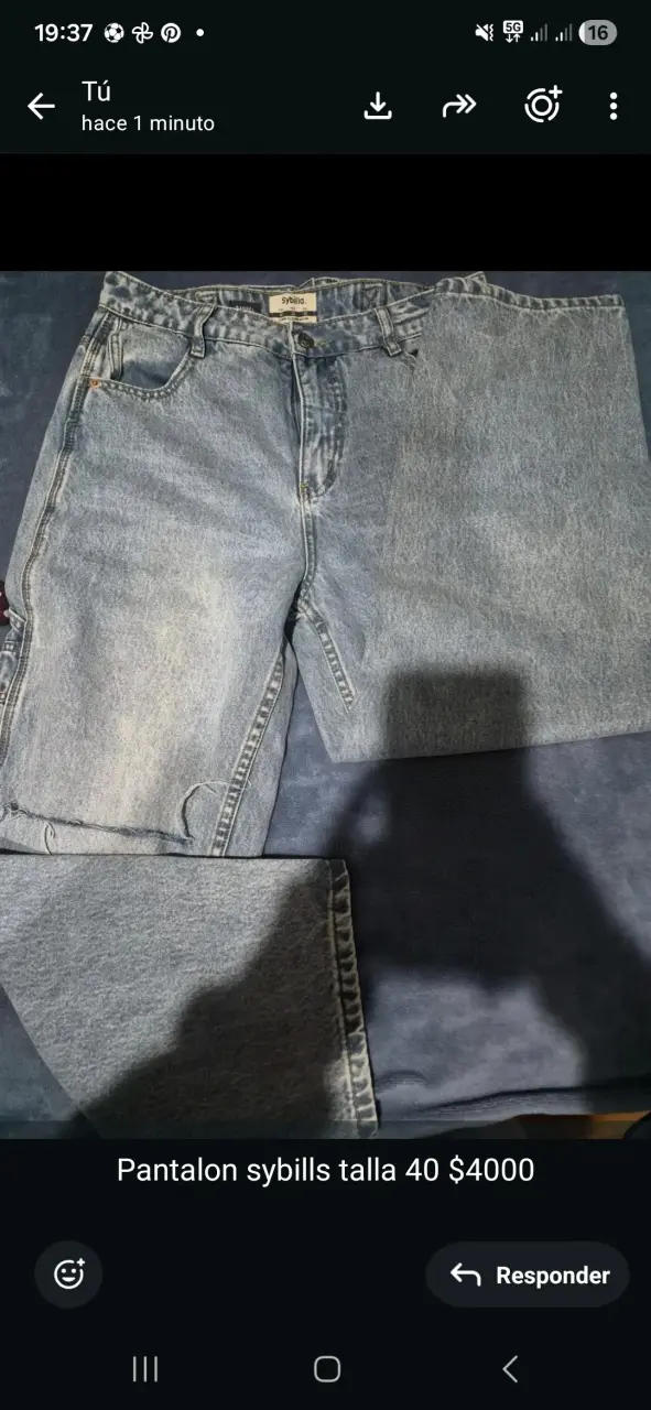 Jeans de mezclilla azul claro - 2