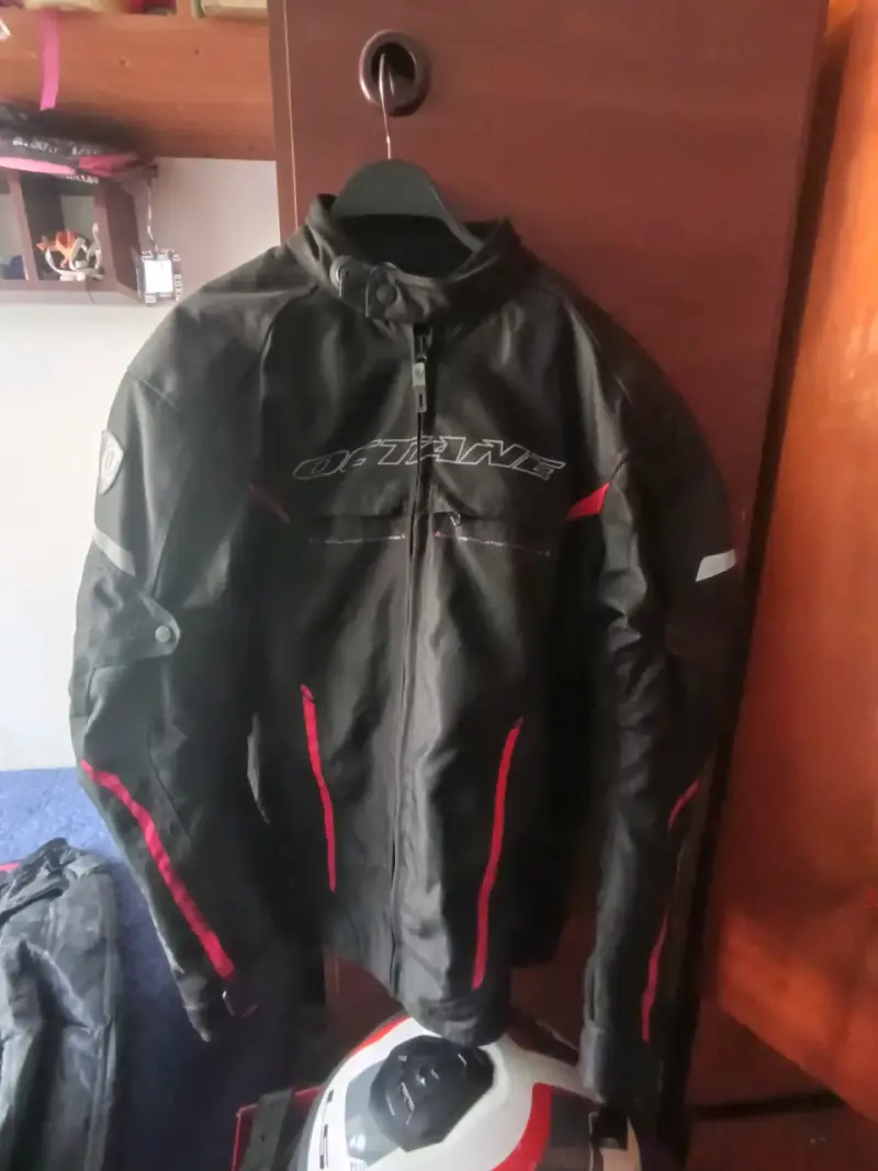 Chaqueta de moto Octane negra y roja - 1
