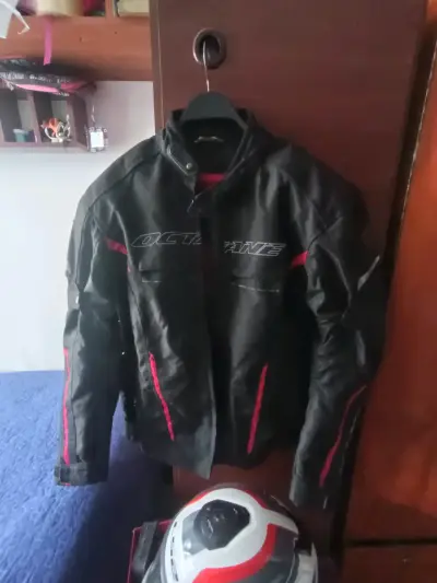 Chaqueta de moto Octane negra y roja - miniatura 2