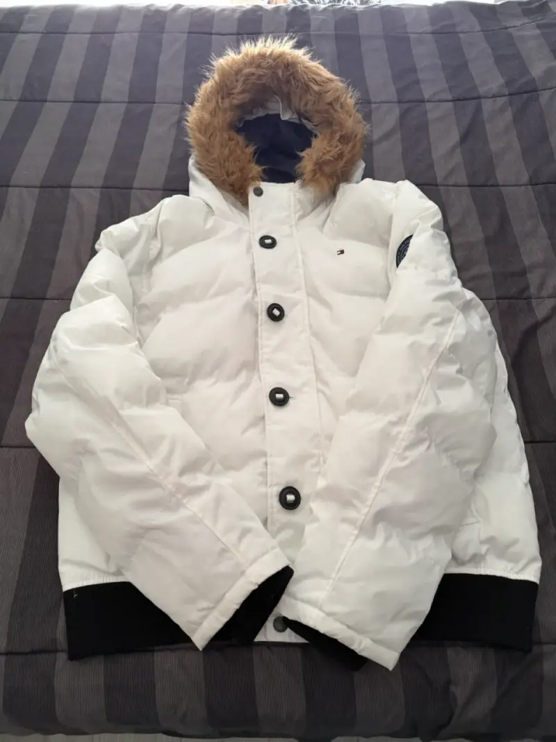 Parka blanca con capucha de pelo Tommy Hilfiger - 4