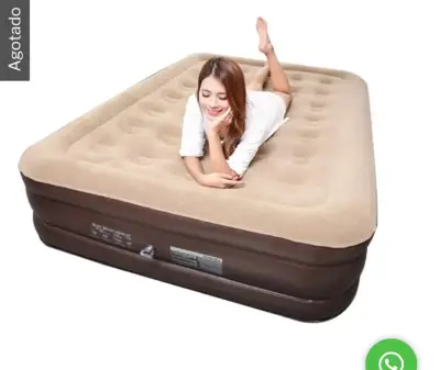 Colchón inflable doble con bomba integrada - miniatura 1