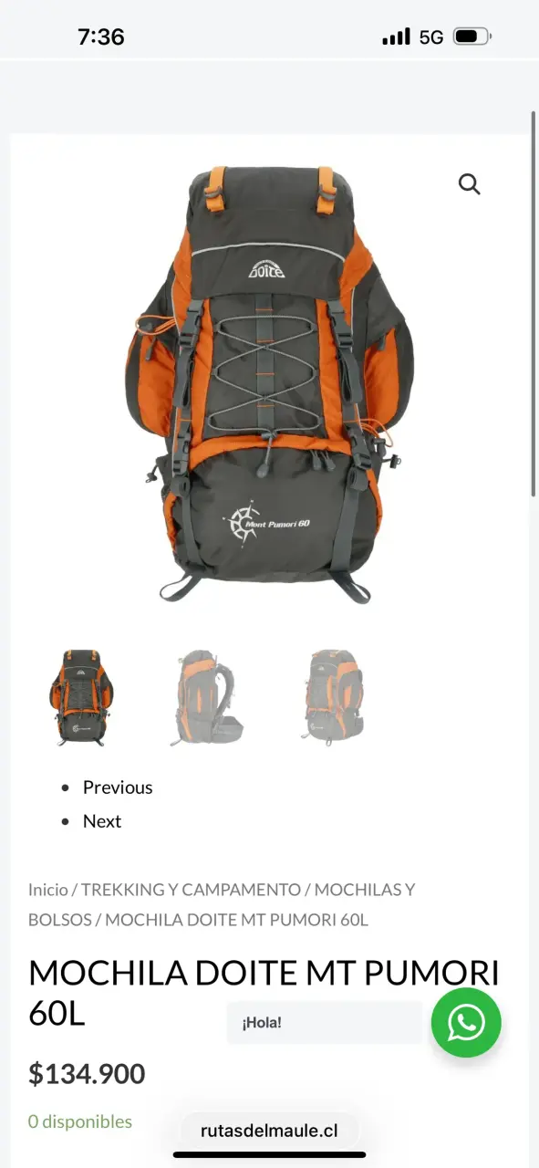Mochila de senderismo Sierra 60L roja y negra - 2