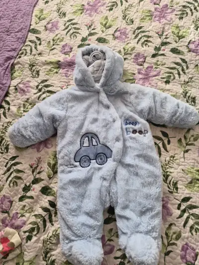 Enterito de bebé polar azul con diseño - miniatura 1