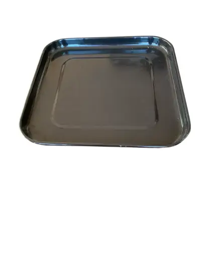 Asadera bandeja cuadrada negra enlozada - miniatura 1