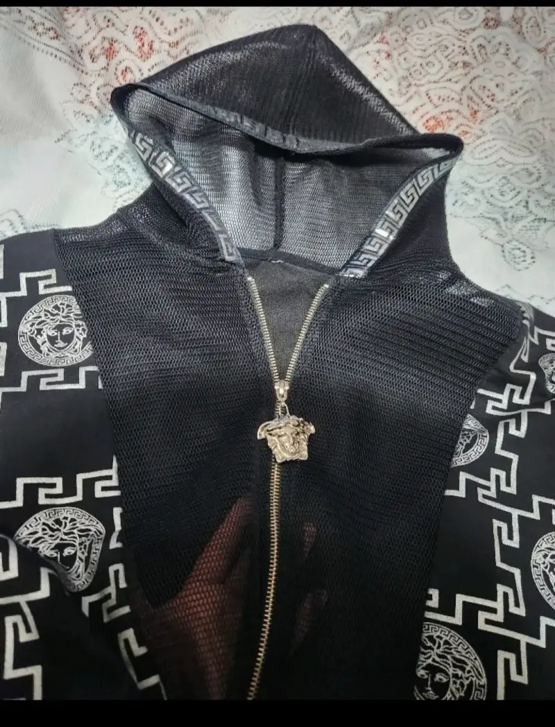 Chaqueta versace réplica capucha estampada - 3