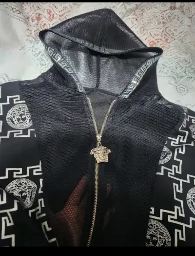 Chaqueta versace réplica capucha estampada - miniatura 3