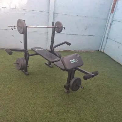 Banco de pesas Blu con barra y discos - miniatura 1