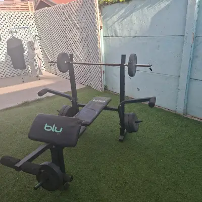 Banco de pesas Blu con barra y discos - miniatura 2