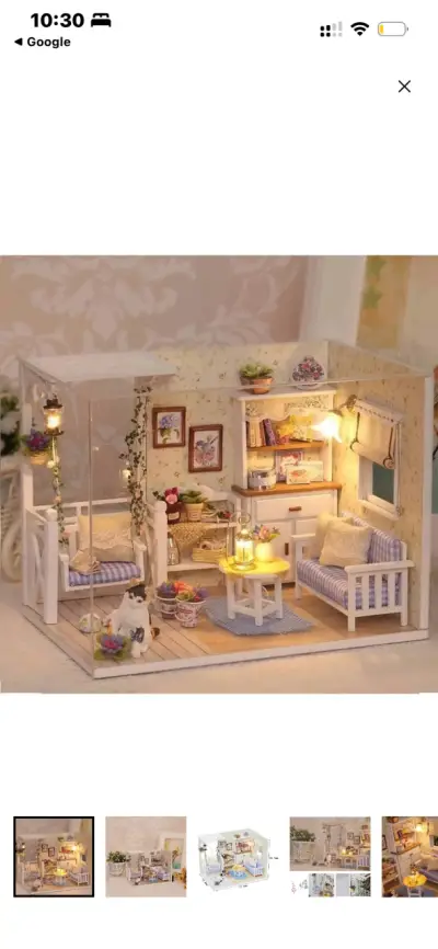Casa de muñecas miniatura con luces LED - miniatura 1