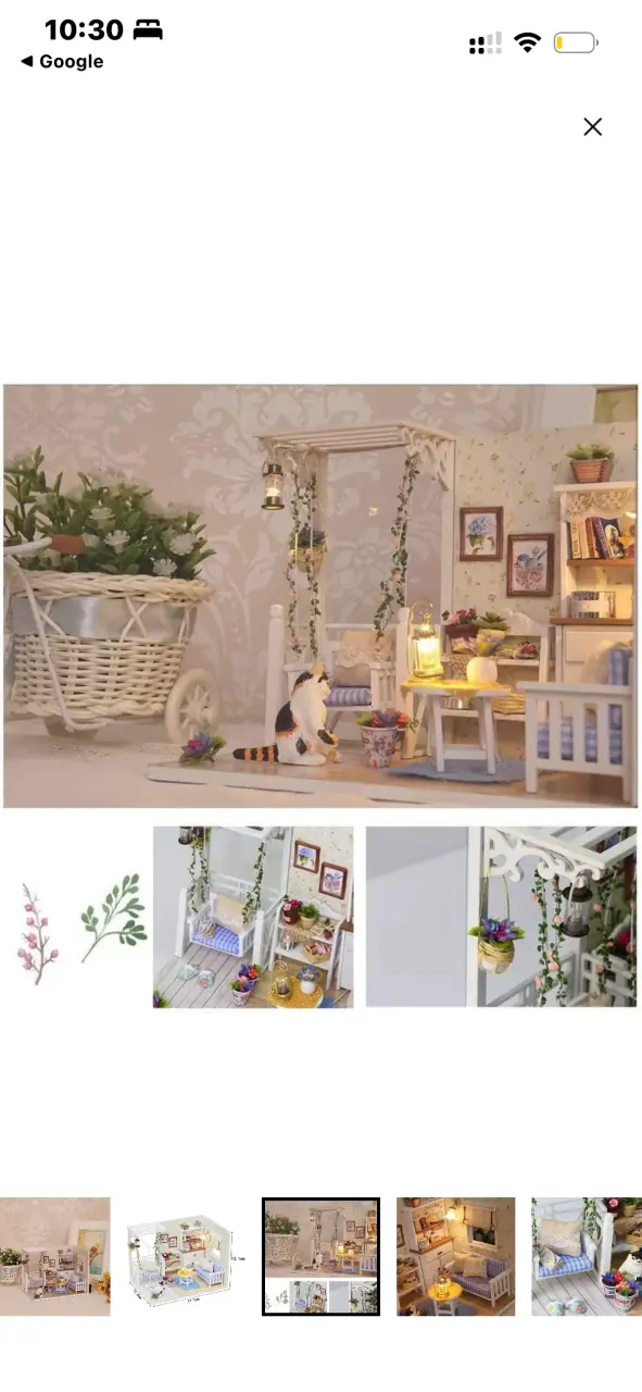 Casa de muñecas miniatura con luces LED - 2