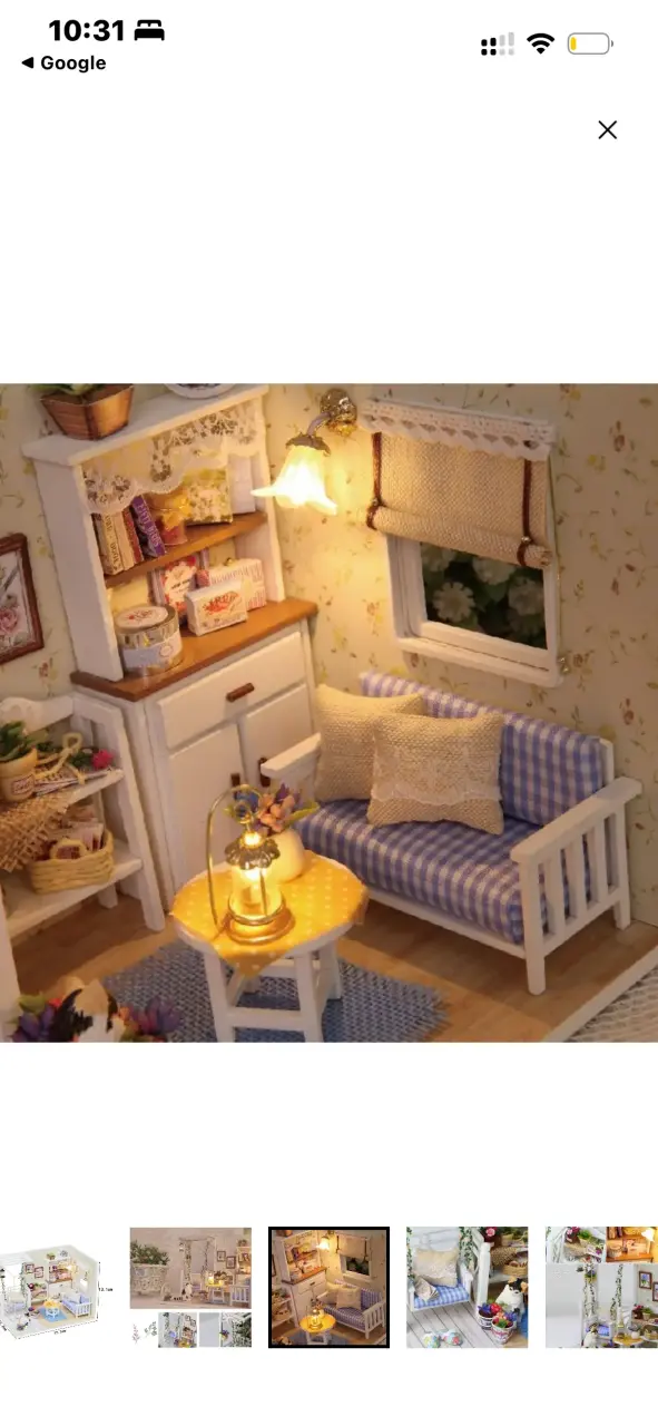 Casa de muñecas miniatura con luces LED - 3