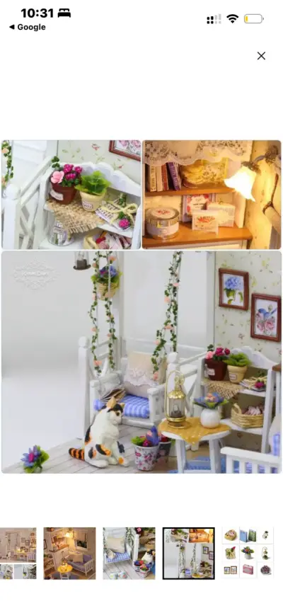 Casa de muñecas miniatura con luces LED - miniatura 5