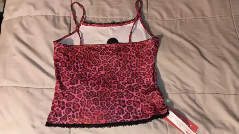 Top de tirantes rosa con estampado animal - 2