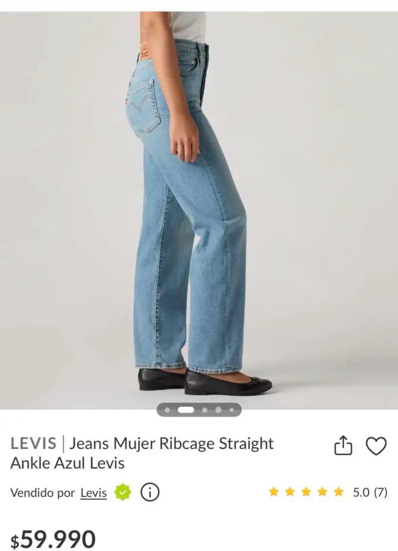 Jeans Mujer Ribcage Straight Ankle Azul Levi's. 30 - 2
