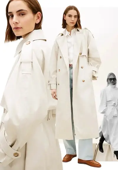 Abrigo trench beige elegante para mujer L - miniatura 1