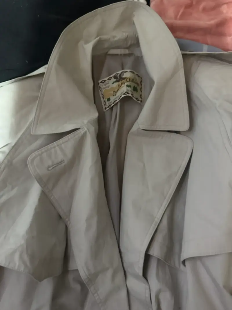 Abrigo trench beige elegante para mujer L - 2