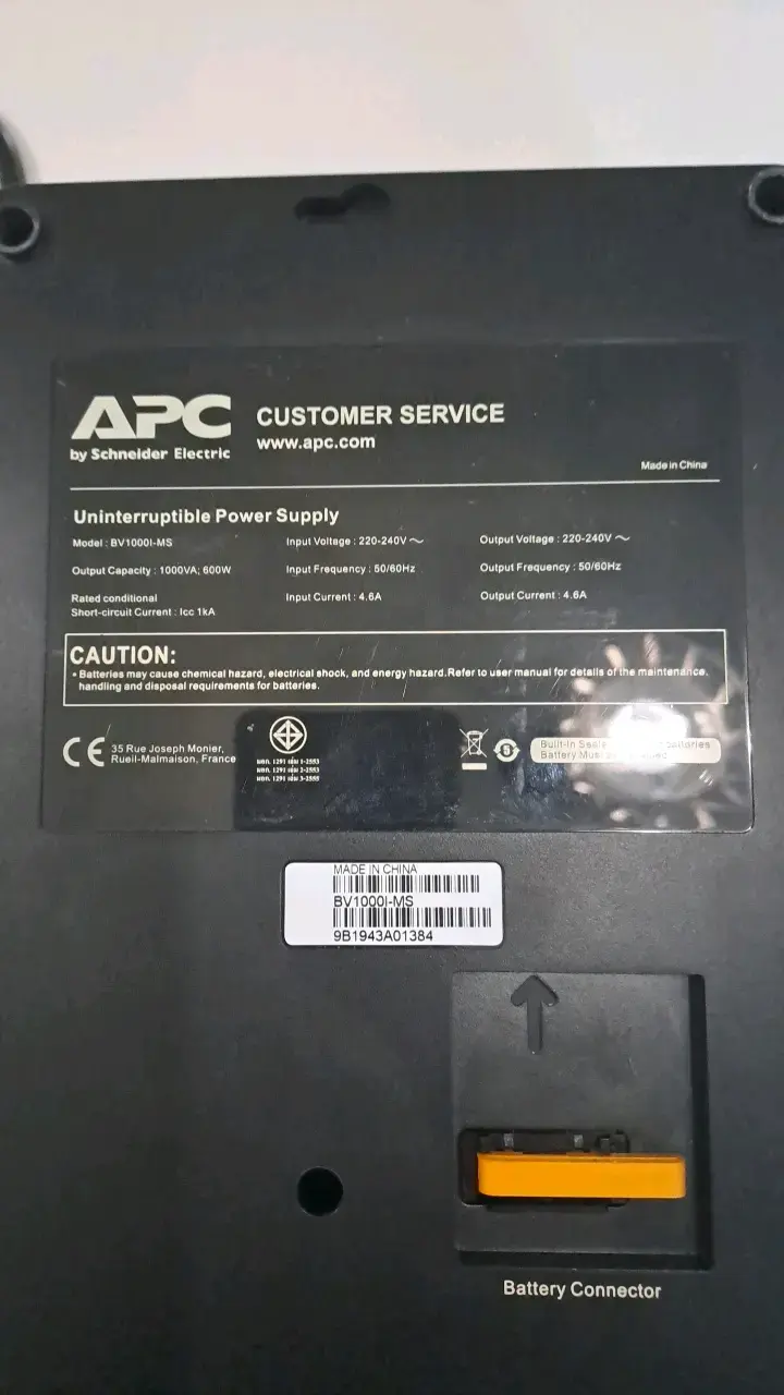 UPS APC BV1000I-MS con cable - 3
